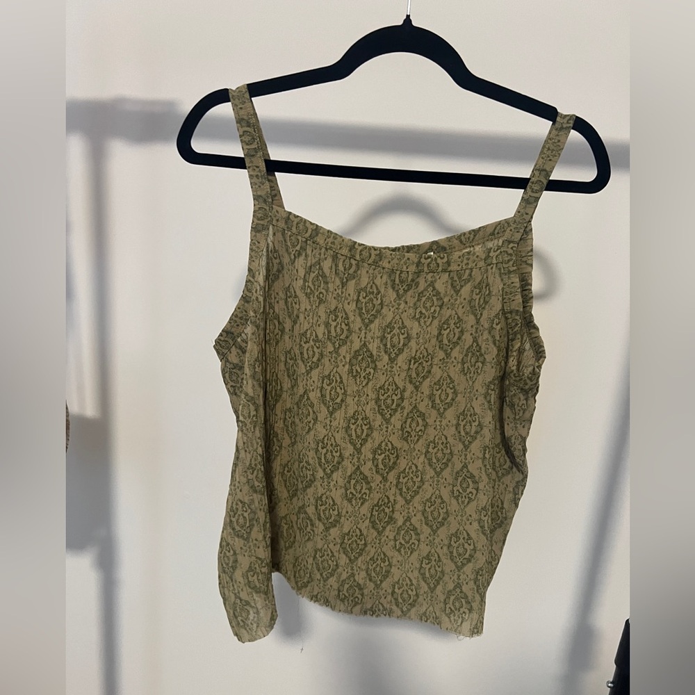 RAFAEL Olive and Beige Textured Blouse